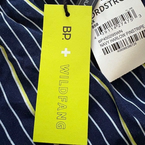 BP. The Label Nordstrom Striped womens Shorts Navy Yellow White 3X Elastic Waist - Picture 7 of 14